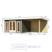 Dřevěný domek KARIBU RADEBURG 2 + přístavek 330 cm včetně zadní stěny (31483) terragrau LG3933 Náhled