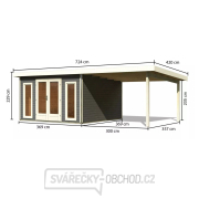 Dřevěný domek KARIBU RADEBURG 3 + přístavek 330 cm (31487) terragrau LG3938 Náhled