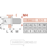 Skrutky nitovacia oceľová sada 50ks, M4x12mm Náhľad