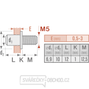 Skrutky nitovacia oceľová sada 50ks, M5x12mm Náhľad