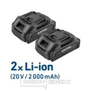 Vŕtací aku skrutkovač, BRUSHLESS, 20V Li-ion, 2×2Ah Náhľad