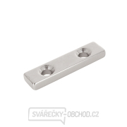 Neodymový magnet s otvormi na skrutky 40x10x5mm (2) Náhľad