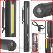 Inspekční dílenská lampa s magnetem LED COB 5W + 3W UV laser 800mAh 400lm IP44 (100) gallery main image