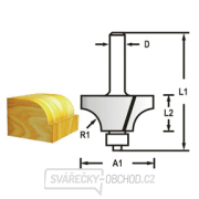 Zaobľovacia fréza s ložiskom Makita D-48555, stopka 8 mm, 38,1 x 19 x 60 mm R = 12,7 mm gallery main image