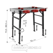 Pracovný skladací stôl Fortum, 850x600mm, výška 73,5-88,5cm Náhľad