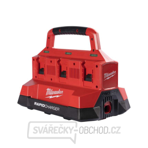 Akumulátorová nabíjačka Milwaukee M18 PC6, rýchlonabíjačka, 6x slot M18, port USB, PACKOUT, 4932480162 gallery main image