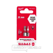 Skrutkovací bit 1/4 Milwaukee Shockwave Flat 0,6x4,5 x 25 mm - 2 ks Náhľad