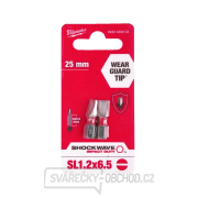 Skrutkovací bit 1/4 Milwaukee Shockwave Flat 1,2x6,5 x 25 mm - 2 ks Náhľad