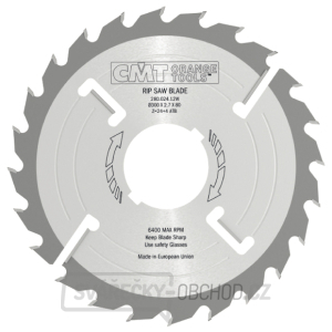 CMT Industrial Rozmítací kotouč s vyklizovacím zubem, tenký - D300x2,7 d80 Z24+4 MEC HW gallery main image