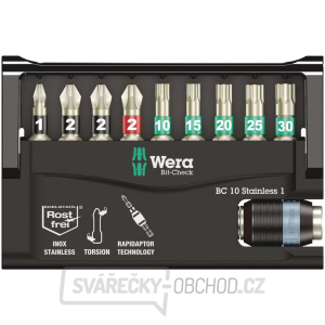 Wera 073630 Nerezové bity 1/4" Bit-Check 10 Stainless 1 SB (sada 10 kusov) gallery main image