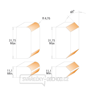 CMT Obojstranná zaobľovacia fréza - R4,75 I11,1-34,75 S=12 HW Náhľad