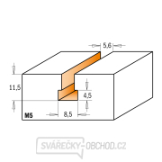 CMT C950 HW fréza na valcové drážky - D8,5x11,5 d5,6 L47 S=8 Z1, M5 Náhľad