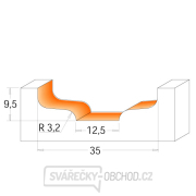 CMT C970 Predná fréza na výplne dverí - D35 d2=12,5 I9,5 R3,2 S=12 Náhľad