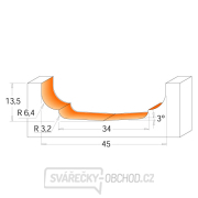 CMT C970 Predná fréza na výplne dverí - D45 d2=34 I13,5 R3,2-6,4 S=12 Náhľad