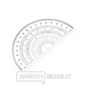 Polkruhový uhlomer DRAPAS z číreho akrylátu 180 ° - priemer 150 mm gallery main image