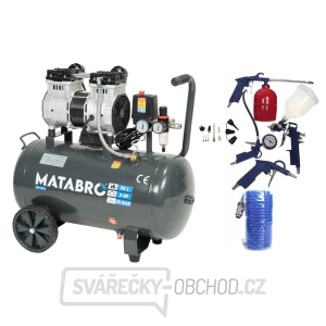 AKČNÍ SET SETMB-K202, Bezolejový kompresor 50l, 230V, 2 písty s příslušenstvím | 2000W | Matabro gallery main image