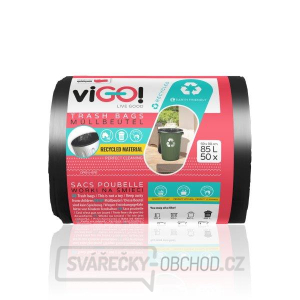 viGO! Pytle odpadkové LDPE silné 85l/50 ks 59x90cm - černé gallery main image