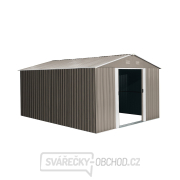 Riwall PRO RMSA 12x10 Brown zahradní domek kovový 3 x 3,7 m se sedlovou střechou hnědý Náhled